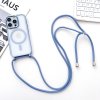 AppleMix Kryt pre Apple iPhone 16 Pro Max - Podpora MagSafe + šnúrka - gumový - priehľadný / modrý
