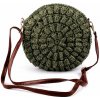 Háčkovaná kabelka z rafie - lyka so zipsom crossbody Ø25 cm - (Ø25 cm) zelená ľadovo