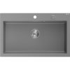 Mexen Elix, 1-korový granitový drez 800 x 500 mm, šedá, chrómový sifón, 6527801005-71