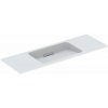 Geberit ONE - Umývadlo 1200x400x130 mm, skrytý prepad, bez otvoru na batériu, vodorovný odtok, KeraTect, biela 500.392.01.2