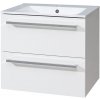 MEREO - Bino, kúpeľňová skrinka s keramickým umývadlom 61 cm, biela CN660