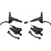 Shimano MT501 čierna predná a zadná komplet bez kotúčov, čierne hadice (zadný J-kit)