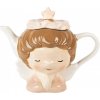 Clayre & Eef Keramická kanvička na čaj hlava dievčatá s čelenkou - 21 * 12 * 16 cm / 650 ml - Clayre & Eef