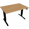 Hobis Pracovný stôl Motion, PO, 3S, 120x61 - 128x80 cm, dub/čierna