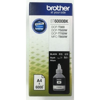 BROTHER INK BT-6000BK black pro T300, T500W, T700W, cca 6000 stránek, pigmentový