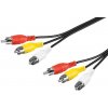 PremiumCord Kábel 3x CINCH-3x CINCH M/M 5m, kjackcmm3-5