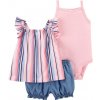 CARTER'S Set 3dielny body tielko, tunika, nohavice kr. Pink Stripe dievča 6 m, veľ. 68