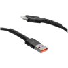 MobilNET KAB-0236-USB-LIGHT Dátový a nabíjací pletený USBLightning, 3A, 1m, černý