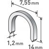 EXTOL spony oblé, balenie 1000ks, 14 mm, 7,55 x 0,52 x 1,2 mm 8852305