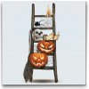Vymalujsisam.sk Maľovanie podľa čísiel - Halloween na rebríku Veľkosť: 50x50cm, Rám: Na kartónovej doske