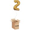 HeliumKing Balónový box - Narodeninové číslo 2 zlatý 86 cm