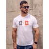 Biele pánske bavlnené tričko s potlačou Bolf 14784A
