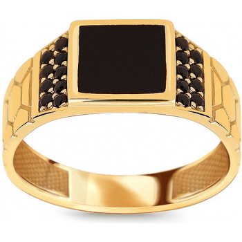 iZlato Forever Zlatý pánsky prsteň s ónyxom a čiernymi zirkónmi IZ10667 od  669 € - Heureka.sk