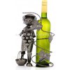 98466 Kovový stojan na víno, motív vinár s vinicou