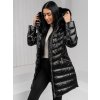 Čierna dámska dlhá prešívaná zimná bunda / kabát s kapucňou Bolf 5M3162A1