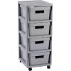 CURVER INFINITY 4x11L Zásuvky 36x69x30cm dierované, sivé 04356-099