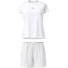 Dámske pyžamo Fila, WOMAN JERSEY TOP AND POPLIN SHORTS PYJAMAS Biela,Čierna XS