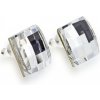 Náušnice biele so Swarovski Elements diskoštvorec Krystal 10 mm