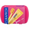 Curaprox Travel Set zubná kefka + CPS medzizubné kefky 2 ks + zubná pasta 10 ml darčeková sada, magenta
