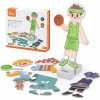Viga Toys VIGA Drevené magnetické puzzle Vzdelávacie obliekanie