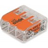 Wago Svorka 221-413 SVORKA S PÁČKOU 3X0.14-4 MM2 TRANSPARENT/ORANŽOVÁ