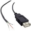 USB kábel s volným koncom BKL Electronic 10080111, zásuvka USB 2.0 typ A, 1.80 m, čierna, 1 ks; 10080111