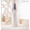 Dlhý svadobný závoj lemovaný saténom ZD-127 - rôzne dĺžky Výber farby: ivory, Variant: Variant A: 170 cm