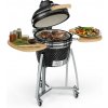 Klarstein Queensize, kamado gril, teplomer, odnímateľné bočné diely, čierny (GQ13-QueensizeKamado)