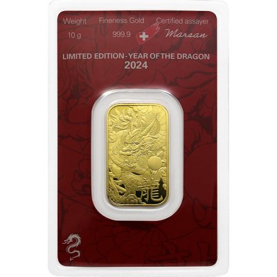10g Argor Heraeus Limited edition - Rok draka 2024 investičná zlatá tehlička
