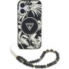 Guess IML Palm Trees Triangle MagSafe Kryt s perlovou šnúrkou pre iPhone 16 – čierny
