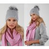Fashionweek Dámska zimná čiapka s brmbolcom ZIZI34 / V14 Farba: Šedá, Veľkosť: Universal