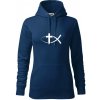 Ježíšova ryba - Mikina dámská Cape s kapucí - 2XL ( Polnočná modrá )