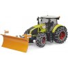 BRUDER 3018 Claas Axion 950 so snehovými reťazami a snehovým pluhom