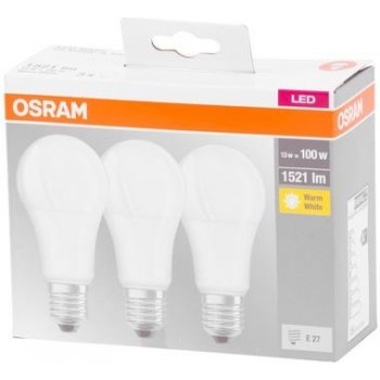 Osram 3PAK LED žiarovka LED E27 A60 14W 100W 1521lm 2700K teplá biela 360°