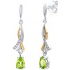 Silvego Strieborné / pozlátené náušnice Wendy s pravým olivínom a Brilliance Zirconia FW15423EP
