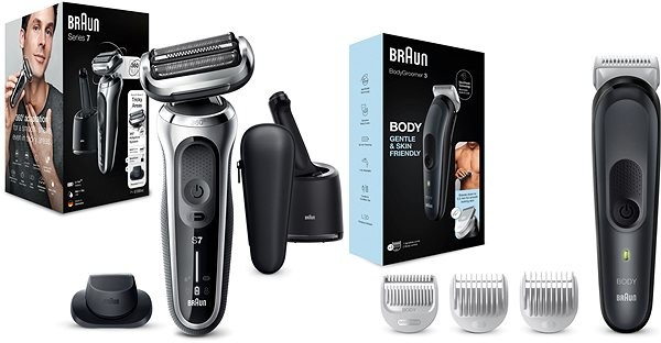 Braun Series 7 71-S7200cc Silver + Braun BG3350 sada