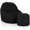 SakyPaky Sedací vak Klííídek s taburetom čierna