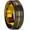 HARAHU Prsteň AR 32121 Čierna/Zlatá KP32121 59mm