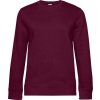 B&C | QUEEN Crew Neck, Dámska mikina, červená dark cherry, XS