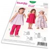 Strih Burda 9437 - Jednoduché detské šaty, dlhé letné šaty, nohavice