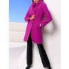 Dámsky vlnený kabát so zaväzovacím opaskom Ashley Brooke, fuksiový 44