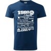 1980 v kocke - Klasické pánske tričko vyššej gramáže - 4XL ( Polnočná modrá )