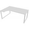 Hobis Pracovný stôl UNI O, ergo, pravý, 180x75,5x120 cm, biela/biela