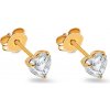 iZlato Forever Zlaté napichovacie náušnice zirkónové srdiečka, 9K IZ20386HR