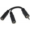 PREMIUMCORD Rozbočovač káblov 3,5 Jack M - 2xF 10cm kjr-02a PremiumCord