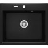 Deante Andante, granitový drez 600x520x210 mm + priestorovo úsporný sifón, 1-komorový, čierna, ZQN_N103