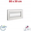 OKNA-HNED.SK Plastové okno | 80x50 cm (800x500 mm) | biele | sklopné | pivničné | TROJSKLO