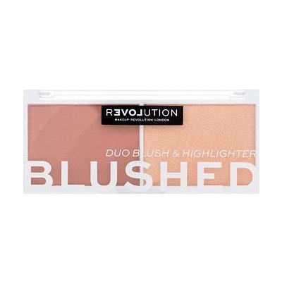 Revolution Relove Colour Play Blushed Duo Blush & Highlighter paletka s rozjasňovačem a tvářenkou 5.8 g odstín Kindness