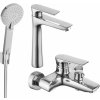 Sada batérií MEXEN AXEL XV umývadlová batéria + vaňová batéria so sprchou chróm