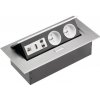 Zásuvka vstavaná GTV AE-PBC2GU-53 2-zás+ISDN+USB+AUDIO strieborná